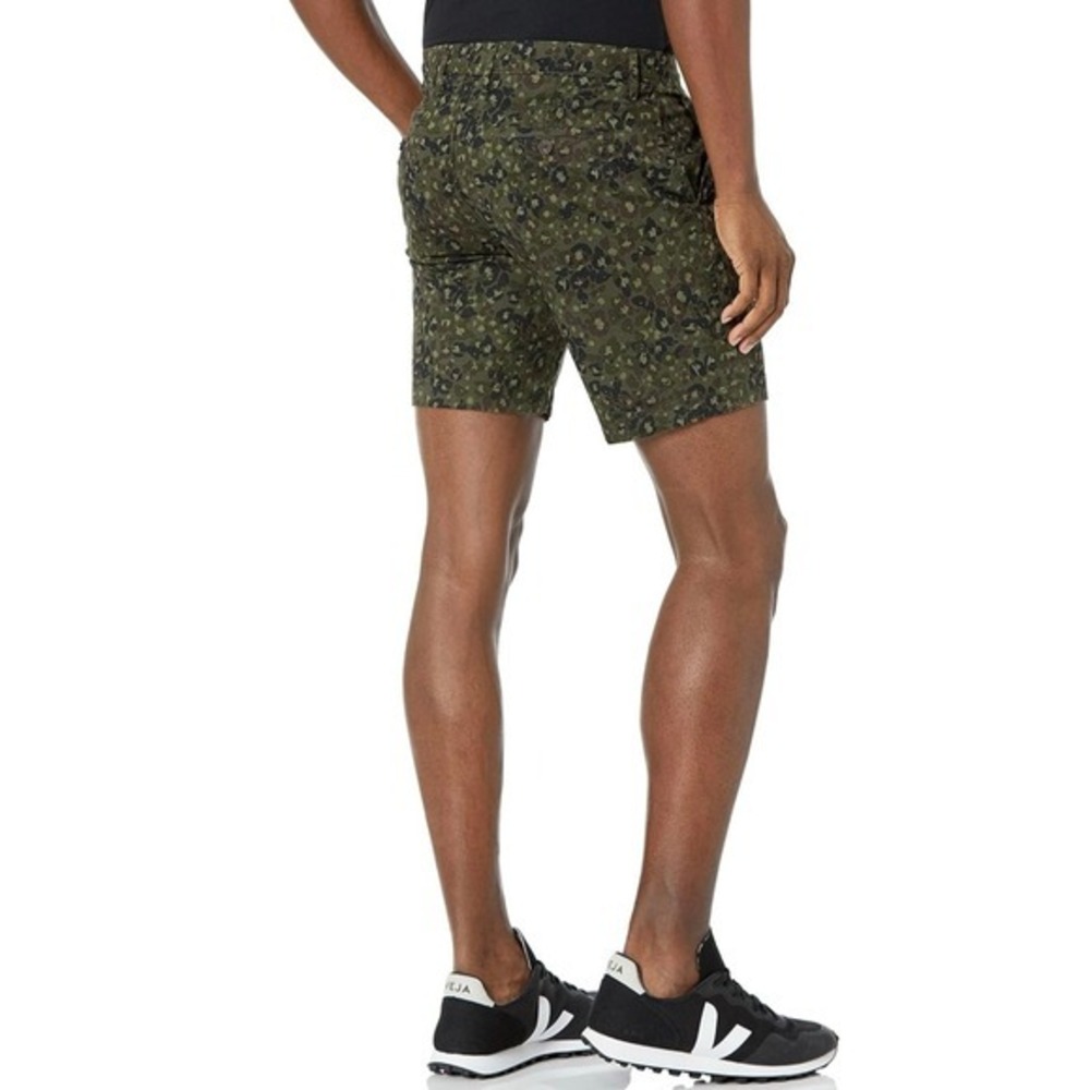 Goodthreads Men's Animal Print Shorts Sz 34 Olive Cheetah/Leopard Print Chino